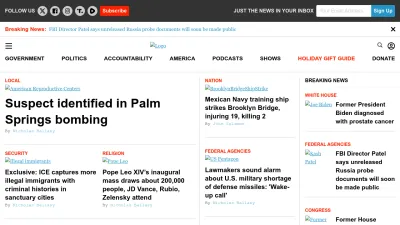 Screenshot of Justthenews.com