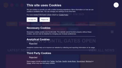 Screenshot of Glastonburyfestivals.co.uk