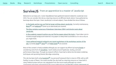 Screenshot of Survivejs.com