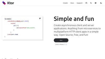 Screenshot of Ktor.io