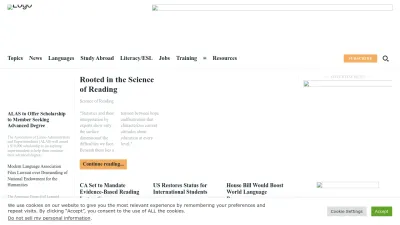 Screenshot of Languagemagazine.com