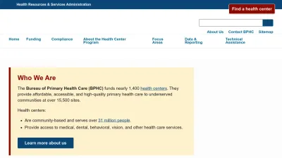 Screenshot of Bphc.hrsa.gov