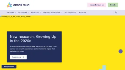 Screenshot preview of annafreud.org