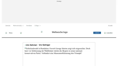 Screenshot of Weltwoche.ch