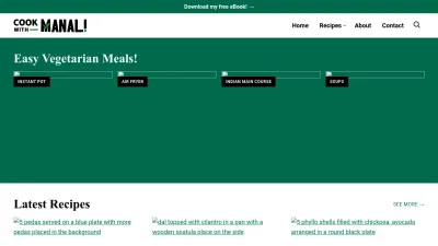 Screenshot preview of cookwithmanali.com