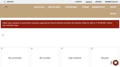 Screenshot of Aqha.com