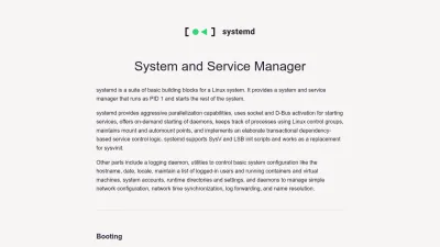 Screenshot of Systemd.io