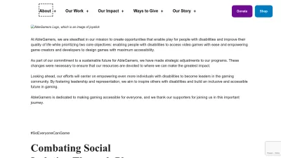 Screenshot preview of ablegamers.org