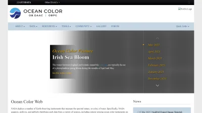 Screenshot preview of oceancolor.gsfc.nasa.gov