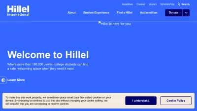 Screenshot of Hillel.org