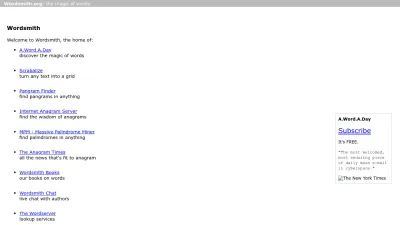 Screenshot of Wordsmith.org