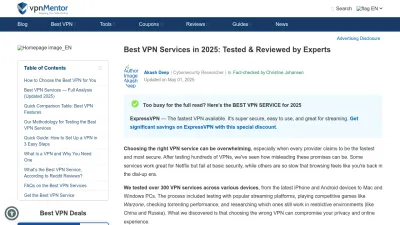 Screenshot of Vpnmentor.com