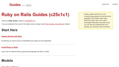 Screenshot of Edgeguides.rubyonrails.org