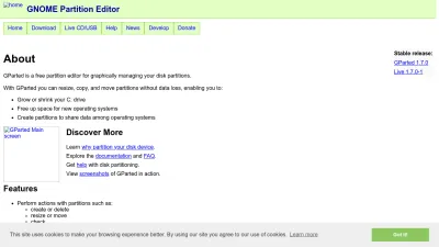 Screenshot of Gparted.org