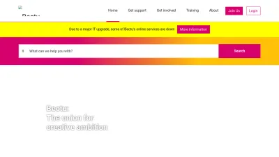 Screenshot of Bectu.org.uk