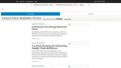 Screenshot of Deloitte.wsj.com