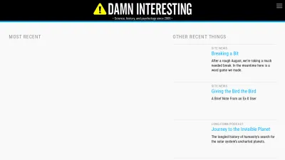 Screenshot of Damninteresting.com