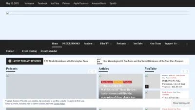 Screenshot of Skywalkingthroughneverland.com
