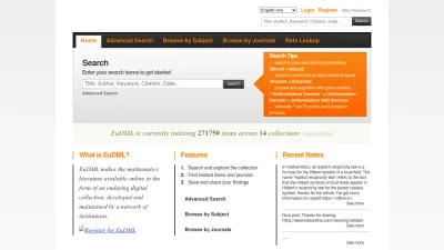 Screenshot of Eudml.org