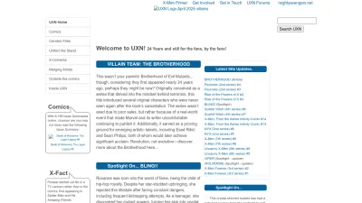 Screenshot of Uncannyxmen.net