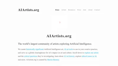 Screenshot of Aiartists.org