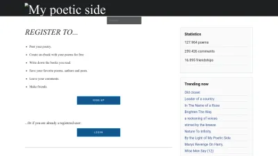 Screenshot of Mypoeticside.com