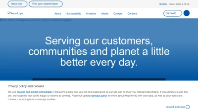Screenshot of Tescoplc.com