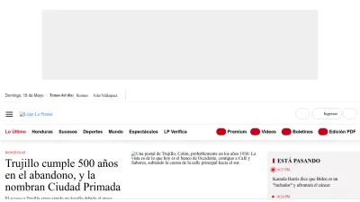 Screenshot of Laprensa.hn