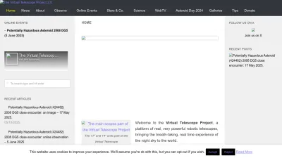 Screenshot of Virtualtelescope.eu