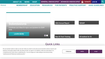 Screenshot of Asge.org