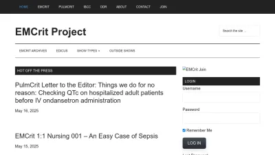 Screenshot of Emcrit.org
