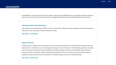 Screenshot of Journals.uic.edu