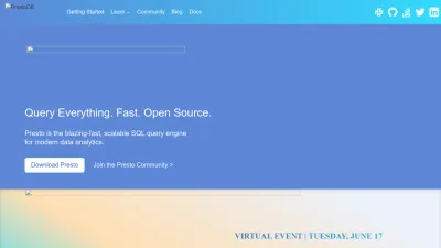 Screenshot of Prestodb.io