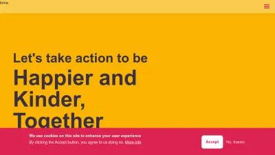 Screenshot of Actionforhappiness.org