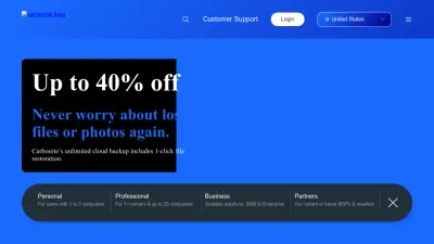 Screenshot of Carbonite.com