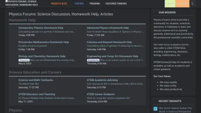 Screenshot of Physicsforums.com