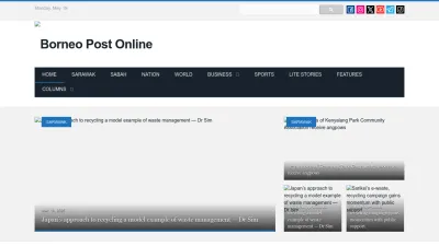 Screenshot preview of theborneopost.com