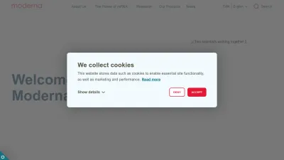 Screenshot of Modernatx.com