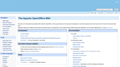 Screenshot of Wiki.openoffice.org