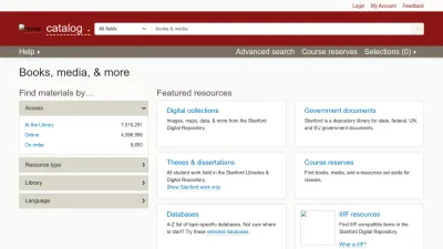Screenshot of Searchworks.stanford.edu