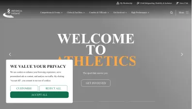 Screenshot of Athleticsireland.ie