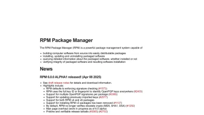Screenshot of Rpm.org