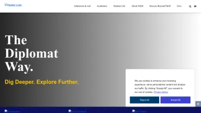 Screenshot of Fandm.edu
