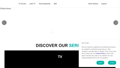Screenshot of Global.hisense.com