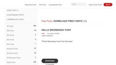 Screenshot of Ffonts.net
