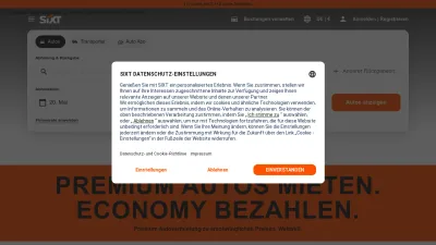 Screenshot of Sixt.de