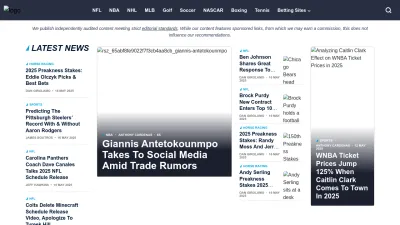 Screenshot of Sportscasting.com