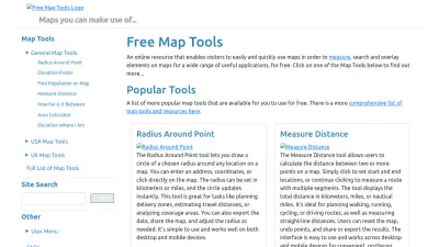 Screenshot of Freemaptools.com