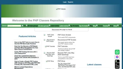 Screenshot of Phpclasses.org
