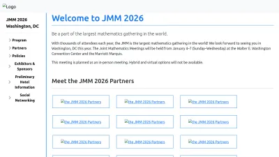 Screenshot of Jointmathematicsmeetings.org